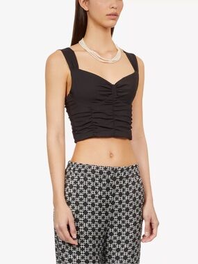 The Kooples Women's Sweetheart Sleeveless Stretch Top Black Size 1 Small